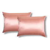 02 Fronhas De Cetim Anti Frizz 01 Par 65cm X 50cm