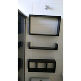 02 Kits Nicho Colmeia Organizador Banheiro 3 Pç Preto