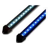 02 Luminárias 50cm Led Azul Branco 6 500k 24 Watts Aquário