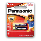 02 Pilhas Baterias Aaa Palito Alcalina Panasonic 1 Cartela