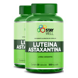 02 Potes Da Luteína 20mg Com Astaxantina 6mg Poderoso Antioxidante Com Matéria prima Importada 100 Pura 30 Cápsulas