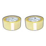 02 Rolos De Fita Adesiva Transparente 45mm X 40 Mts Aderente