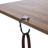 02 Suporte Gancho Porta Bolsa Dobrável Portátil De Mesa Cor Prateado