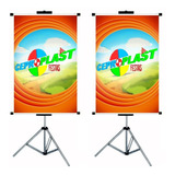 02 Suporte Porta Banner 1 80 Retratil Pedestal Envio Imediat