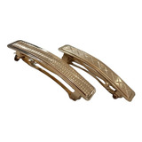 02pçs Fivela De Metal Dourada Para Cabelo Presilha