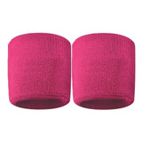 02x Munhequeiras Pulso Toalha Rosa Pink Unissex Academia