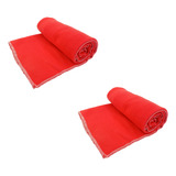 02x Manta Cobertor Pet Cachorro Gato Soft Mantinha Grande Cor Vermelho