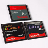03 Cartões De Memória Sandisk Compact Flash.