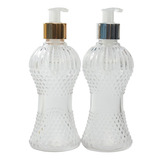 03 Porta Sabonete Frascos De Vidro Cinturinha 250 Ml
