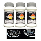 03 Tinta Branca Pinta Faixa E Letra De Pneu Carro Moto 100ml