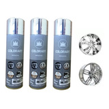 03 Tinta Spray Cromado Automotiva Carro Moto Roda Chapas 