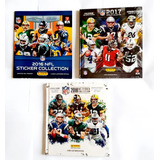 03 Álbuns Figurinhas Nfl 2016 2017 2018 Completo Pra Colar