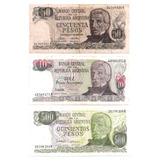 03 Cedulas Estrangeiras Argentina 10 50 E 500 Pesos