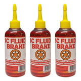 03 Fluido De Freio A Disco Mineral Vermelho Hidráulico Para Bike 100ml