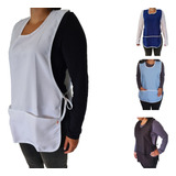 03 Kit Avental Bata Jaleco Feminino Uniforme Com 2 Bolsos