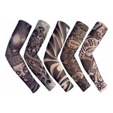 03 Pares De Manguito Manga Tattoo Tatuagem Falsa Só Escuras