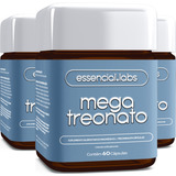 03 Potes Do Mega Treonato 500mg Magnésio Com Fórmula Desenvolvida Para A Memória E Cognição 180 Cápsulas