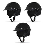 03 Unid Capacete Couro Coquinho Pro Tork Custom Bike Moto