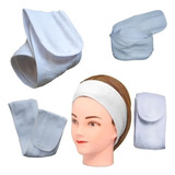 03 Uns Faixa Cabelo Atoalhada Facial P Cabeça E Maquiagem Cor Branco