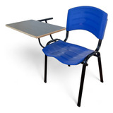 04 Cadeira Universitária Plastica Azul Prancheta