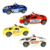 04 Carrinhos Policia Fricção Brinquedo Infantil Promoção