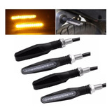 04 Peça Pisca Seta Esportiva Moto Led Universal Palito Fumê