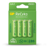 04 Pilhas Aa Recarregável 2600 Mah Gp Recycko - 01 Cartela