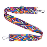 04 Alça Estampada Colorida De Bolsa Transversal Nova Ref 204