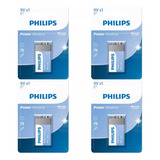 04 Baterias Alcalinas 9v Philips