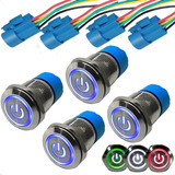 04 Botão Chave Liga Desliga Inox Interruptor Led 12v Chicote