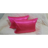 04 Fronhas De Cetim 02 Par Anti Frizz 70cm X 50cm C Ziper