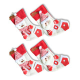 04 Meias De Natal Bota Enfeite De Porta Decoração Natal 32cm