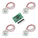 04 Pcs Célula De Carga Sensor De Peso 50kg Modulo Hx711