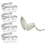 04 Placas Para Bruxismo Ranger Dos Dentes Miorrelaxante Com Porta Estojo Cor Branco