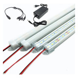 05 Barra Led 12 V 60cm Branco C/ Calha E Plug E Fonte