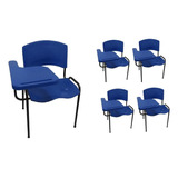 05 Cadeira Universitária Plástica Azul C/