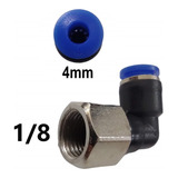 05 Conexao Pneumatica Cotovelo P/ Tubo 4mm Rosca Femea 1/8