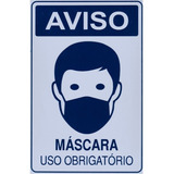05 Placas - Atenção: Obrigatório Uso De Máscara 
