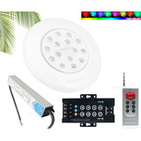 05 Spot Led 15w Rgb Piscina + Controladora + Fonte Blindada