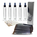 05 Vidros P/ Perfume 50ml + Válvula Spray + Caixa Premium + Rótulos