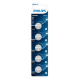 05 Baterias Pilha Cr2032 3v Philips Cr2032p5b 59 Moeda 1 Cartela