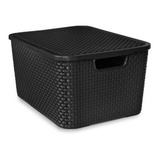 05 Caixa Organizadora Rattan Grande 42 Litros Plastico