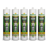 05 Cola Silicone Multiuso Para Vedação Brascola Incolor 250g