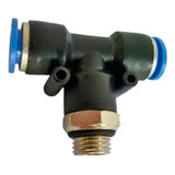05 Conexão Pneumática T Tee Tubo 8mm Rosca Central 1 4