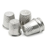 05 Dedal Metal Costura Manual Bordado Crochê Ponto Russo 