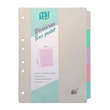 05 Divisória Tons Pastel Caderno Argolado Fichário B5 Sortid