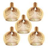 05 Lustre De Madeira Modelo Rustico Vintage Retro Cor Cru