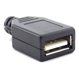 05 Pçs Conector Plug Usb Fêmea Para Solda Pronta Entrega 