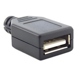 05 Pçs Conector Plug Usb Fêmea Para Solda Pronta Entrega 