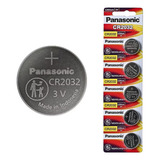 05 Pilhas Baterias Cr2032 Panasonic 1 Cartela